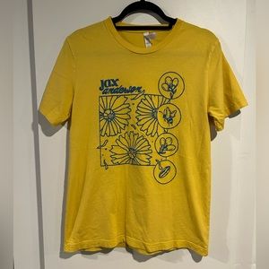 Jax Anderson Vintage-Style Garden Floral Yellow Short Sleeve Tee | M